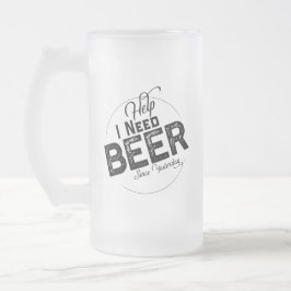 Funny Beer Joke Travel oder Party Mattierte Tasse