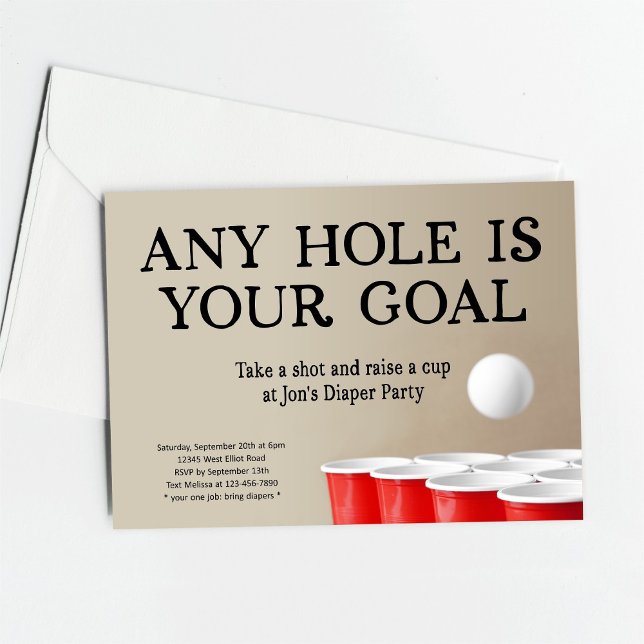 Funny Beer Pong Diaper Party Einladung (Von Creator hochgeladen)