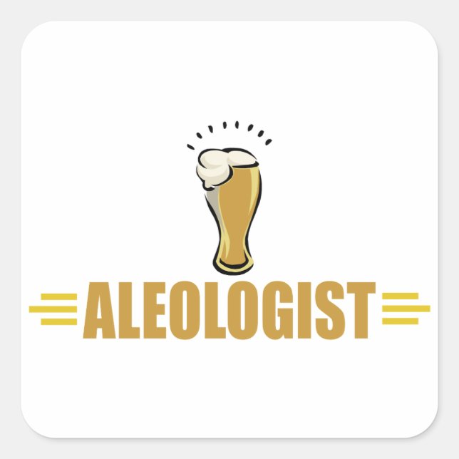 Funny Beer Quadratischer Aufkleber (Vorderseite)
