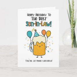 Funny Beer Son-in-Law Card - Birthday Cheers Spaß Dankeskarte