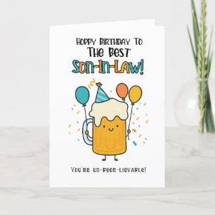 Funny Beer Son-in-Law Card - Birthday Cheers Spaß Dankeskarte