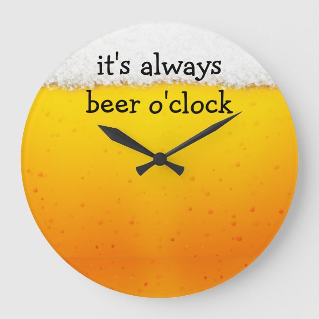 Funny Beer Theme Wall Clocks Große Wanduhr (Vorderseite)