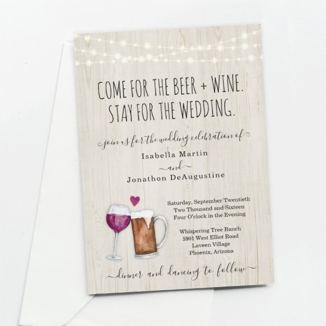 Funny Beer & Wine Thema Hochzeit Einladung (Von Creator hochgeladen)