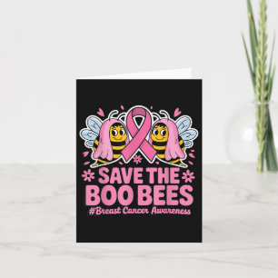 Funny Bees Ghost Boo Breast Cancer Awareness Pink Karte