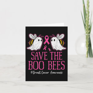 Funny Bees Ghost Boo Breast Cancer Awareness Pink Karte