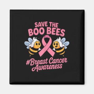 Funny Bees Ghost Boo Breast Cancer Awareness Pink Magnet