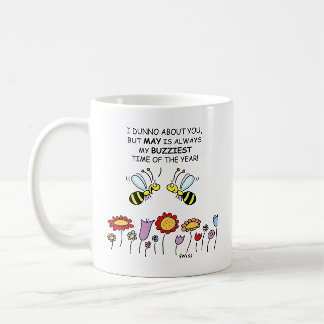 Funny Bees in May Blume Gardener Kaffeetasse (Links)