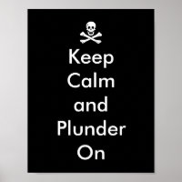 Funny Behalten Ruhe und Plunder auf Piratenflagge