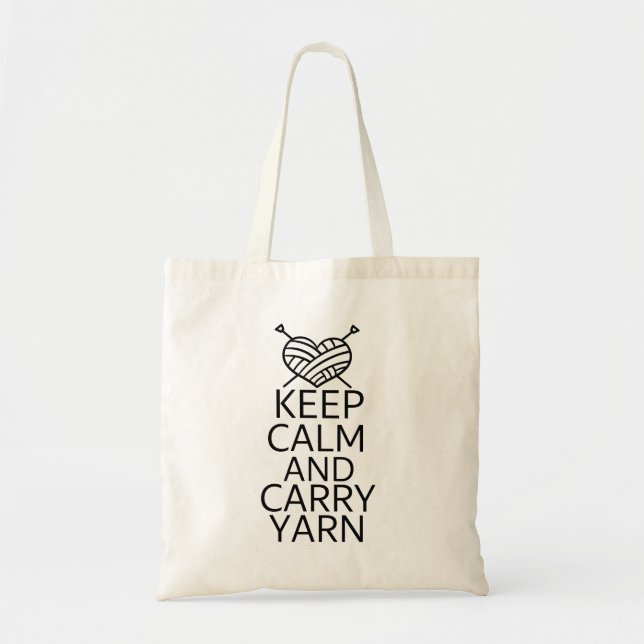 Funny Behielt Calm und Carry Yarn Knittern Tragetasche (Vorne)