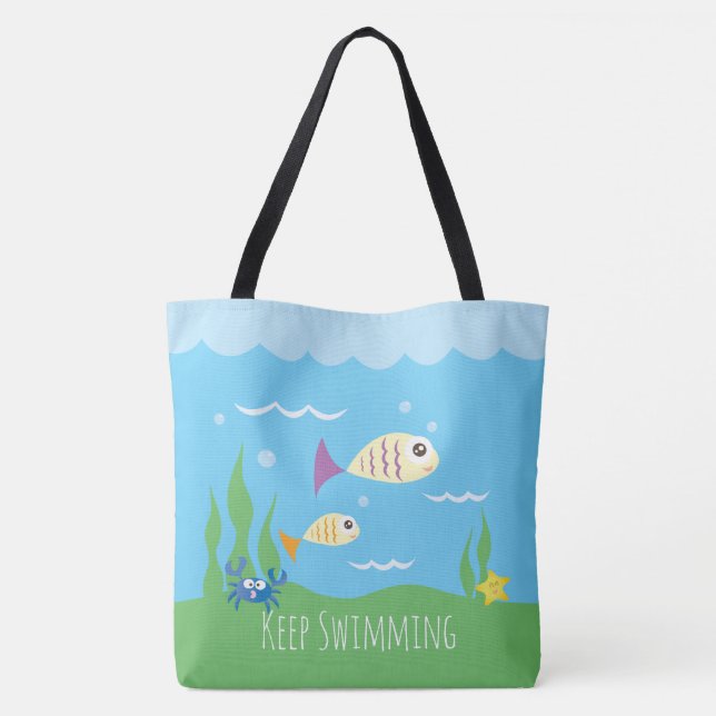 Funny Behielt nur schwimmen Unterwasser-Ozeanfisch Tasche (Rückseite)