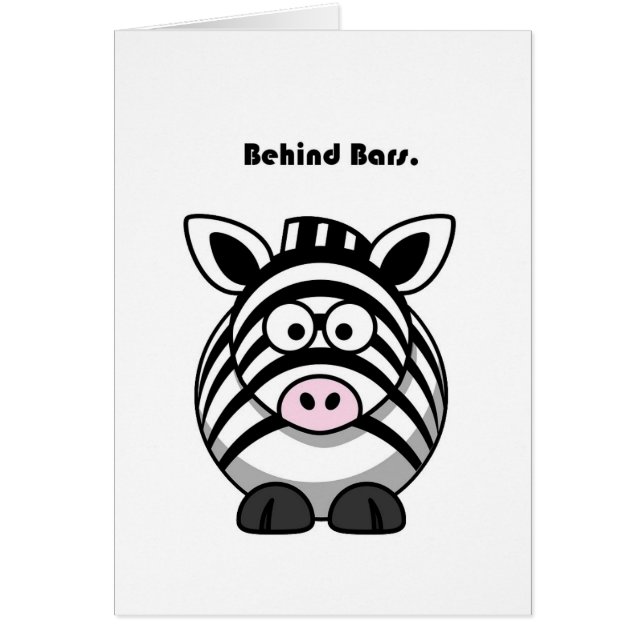 Funny Behind Bars Zebra Süße Tier Cartoon (Vorne)