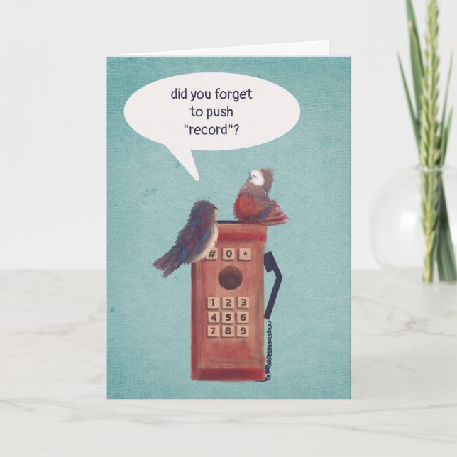 Funny Belated Birthday Card Funny Niedlich Birds Karte (Vorderseite)