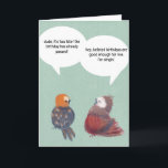 Funny Belated Birthday Card Niedliche Singvögel Al Karte<br><div class="desc">Eine niedliche verspätete Geburtstagskarte mit zwei Vögeln,  von denen einer ein verspätetes Geburtstagslied singt. Eine schöne,  personalisierte Geburtstagskarte für einen Freund,  einen Kollegen,  einen Verwandten oder jeden,  der Vögel,  Cartoon,  Illustrationen,  Taschen,  Pistolen,  Spaß und Witze Liebe.</div>