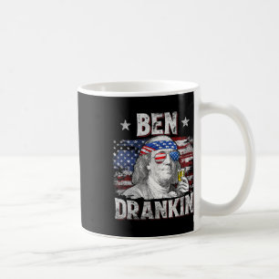 Funny Ben Drankin 4. Juli US-Flagge Männer Drinkin Kaffeetasse