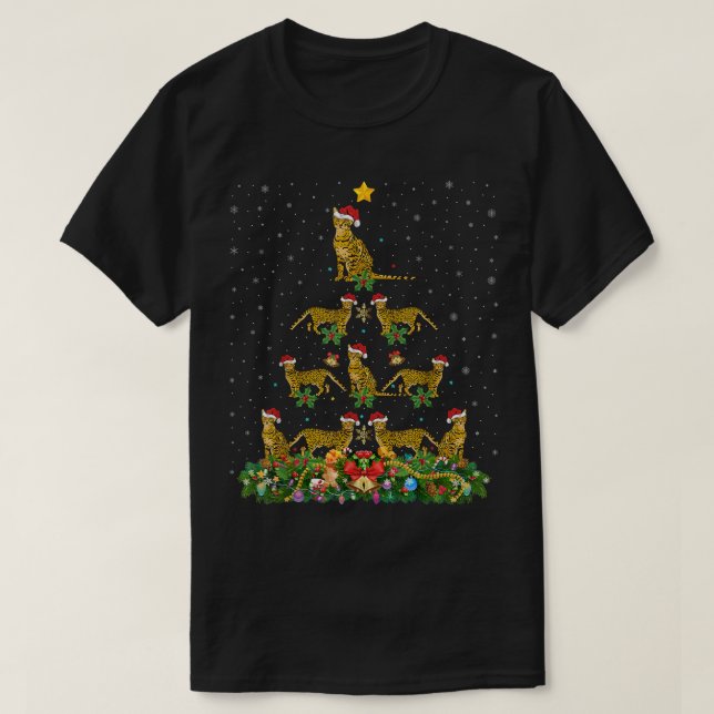 Funny Bengalisch Chat Lover Santa Bengalisch Cater T-Shirt (Design vorne)