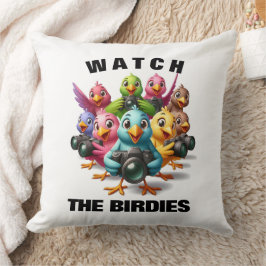 Funny beobachtet Birdies Shutterbugs Kissen