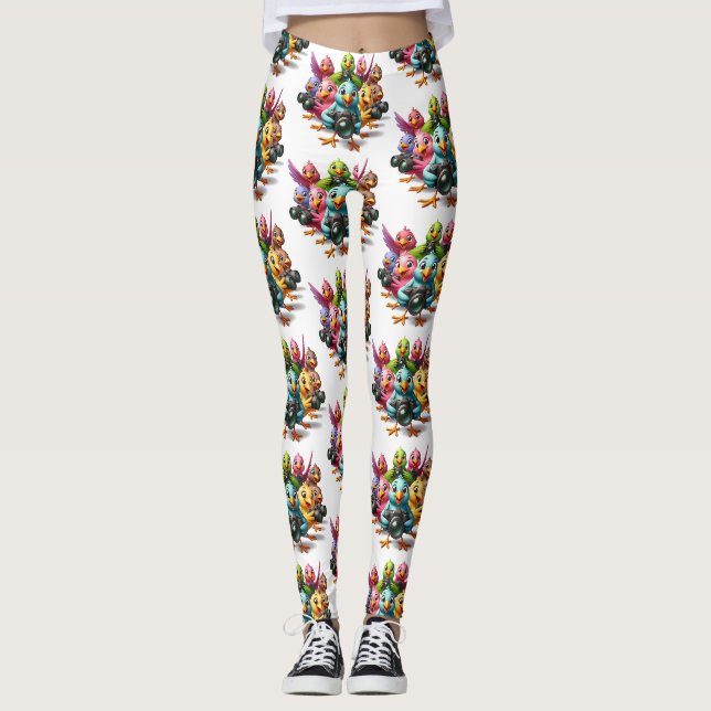 Funny beobachtet Birdies Shutterbugs Leggings (Vorderseite)
