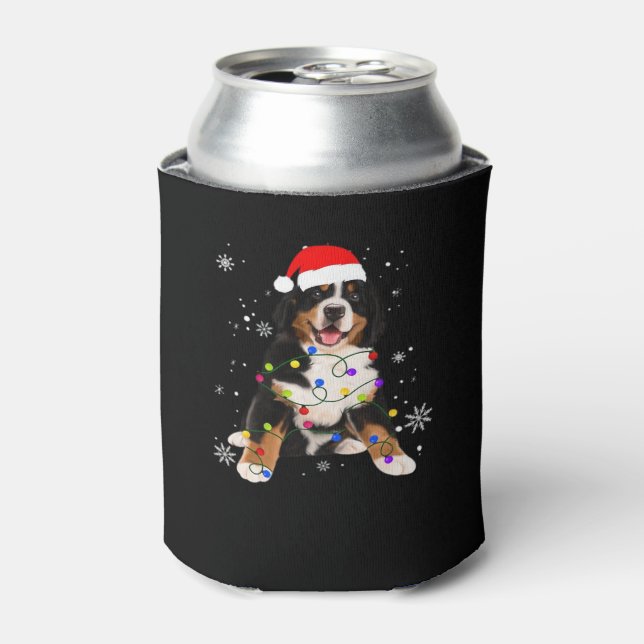 Funny Bernese Mountain Dog Lights Christmas Matchi Dosenkühler (Kanne Vorderseite)