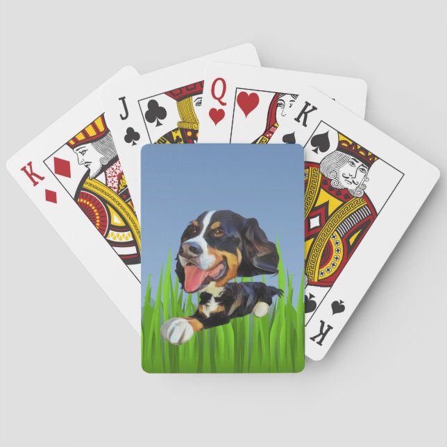 Funny Bernese Mountain Hund Deck Karten Spielkarten (Rückseite)