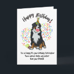 Funny Bernese Mountain Hund Geburtstagskarte Donut Einladung<br><div class="desc">Der lustige Berner Hund Geburtstagskarte Donuts. .Zeit, die Donuts zu essen! Diese lustige Geburtstagskarte zeigt Ihren Lieblingshund aus dem Berner Berner Berg, der sich in seinem Party-Hut versteckt und auf Ihrem Brustkorb der Geburtstagsdonuts sitzt. Sprinkles fliegen überall, und Ihr Junge hat schon einen Donut im Mund und zwei gerettet zu...</div>