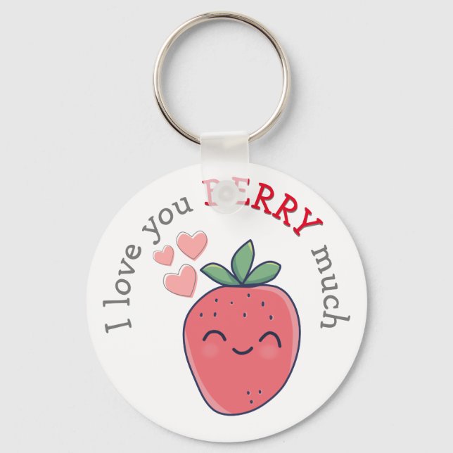 Funny Berry I Liebe You Schlüsselanhänger (Vorderseite)