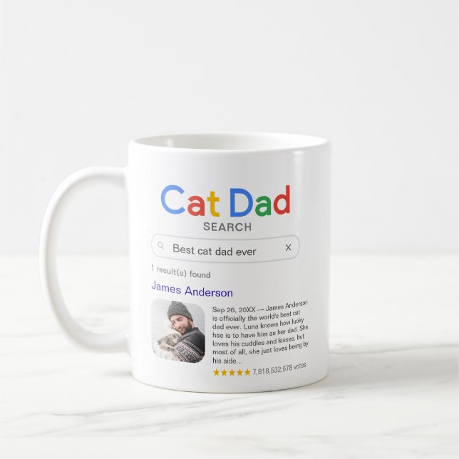 Funny Best Cat Vater je Suchergebnis mit Foto Kaffeetasse (Links)