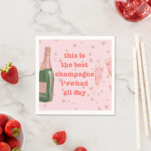 Funny Best Champagne Flasche Stars Papier Napkin Serviette