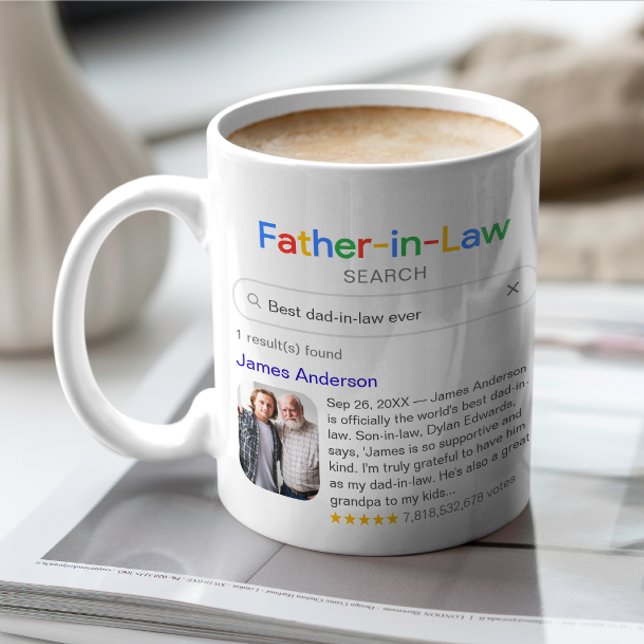 Funny Best Father-in-Law Ever Search & Foto Kaffeetasse (Von Creator hochgeladen)