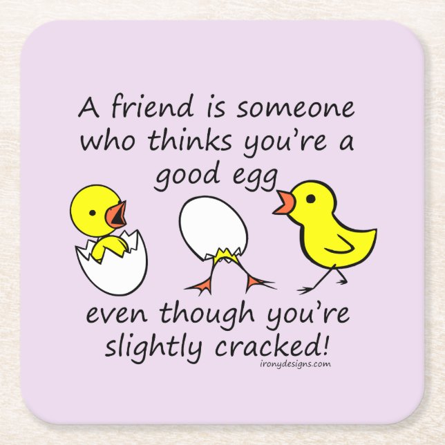 Funny Best Friend Sprichwort (lila) Rechteckiger Pappuntersetzer (Vorderseite)