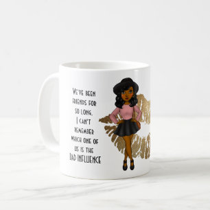 Funny Best Friends BAD EINFLUSS Karikatur Schwarz Kaffeetasse