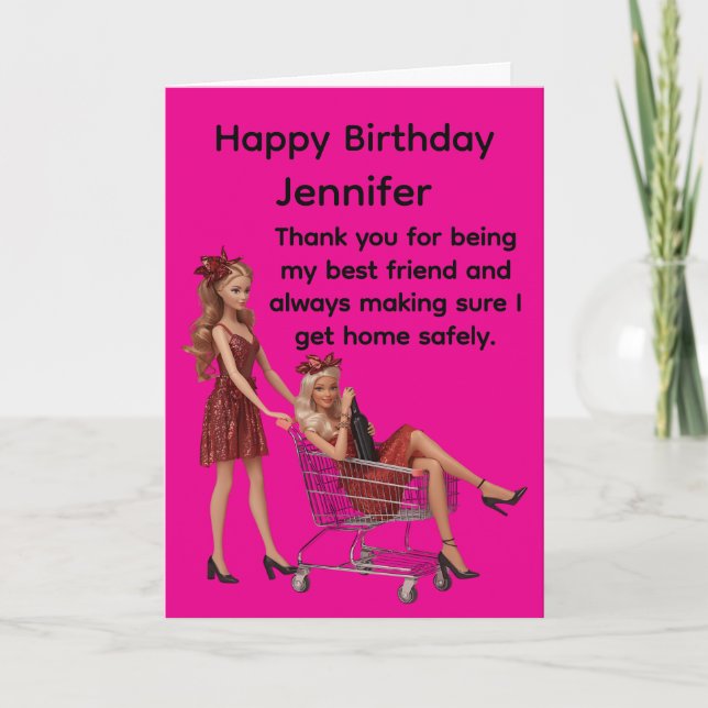 Funny Best Friends Birthday Card Karte (Vorderseite)