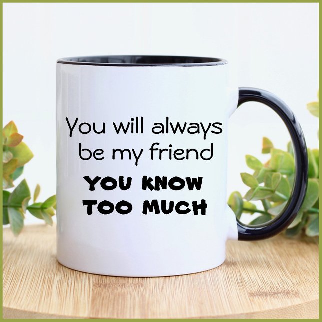 Funny best friends ewig moderne zitiertypografie tasse (Best friends forever funny, simple black and white quote. Typography design for a cute, trendy gift.)