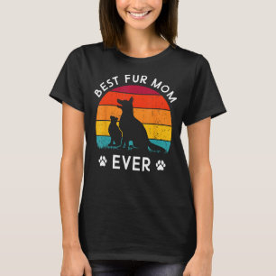 Funny Best Fur MAMA Ever Vintag Retro Hund und Kat T-Shirt