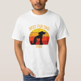 Funny Best Fur Vater Ever Vintag Retro Dog Katze T-Shirt