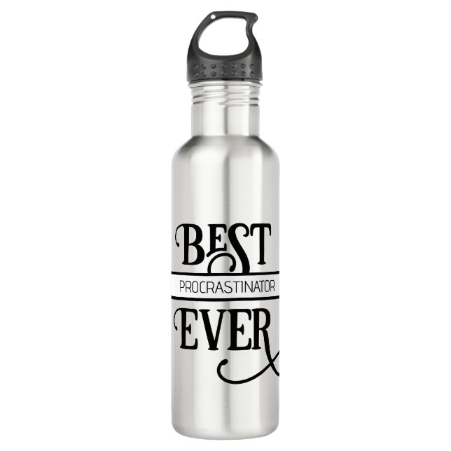 Funny Best Job Title Procrastinator jemals Edelstahlflasche (Vorderseite)