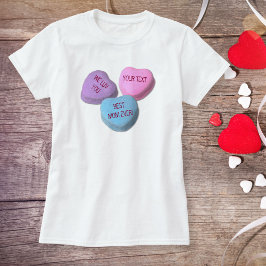 Funny Best Mama Candine Candy Heart Custom Text T-Shirt