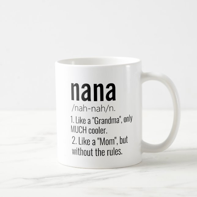 Funny Best Nana Grandad Definition für Großvater Kaffeetasse (Rechts)