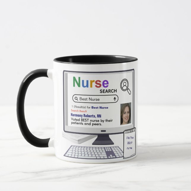 Funny Best Nurse Suchergebnis mit Foto Tasse (Links)