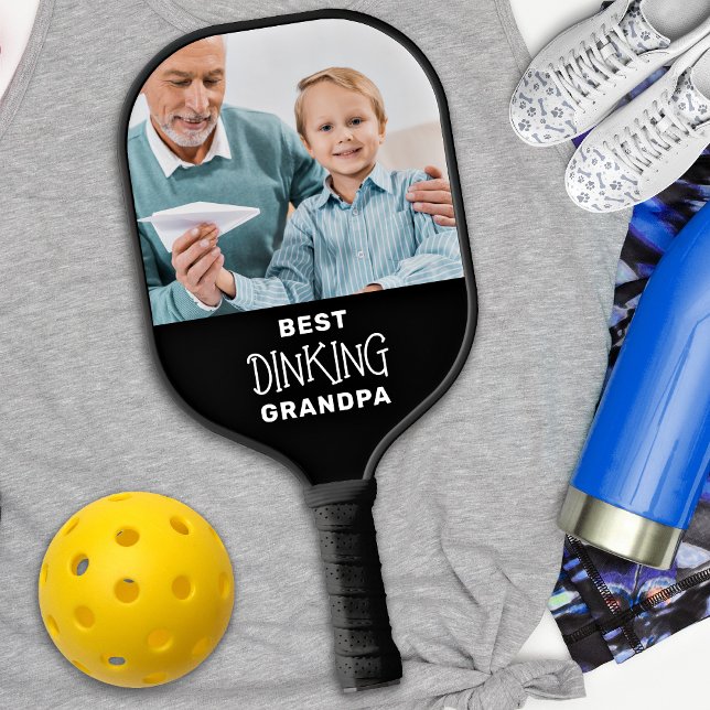 Funny Best Pickleball Opa Personalisiert 2 Foto Pickleball Schläger (Von Creator hochgeladen)