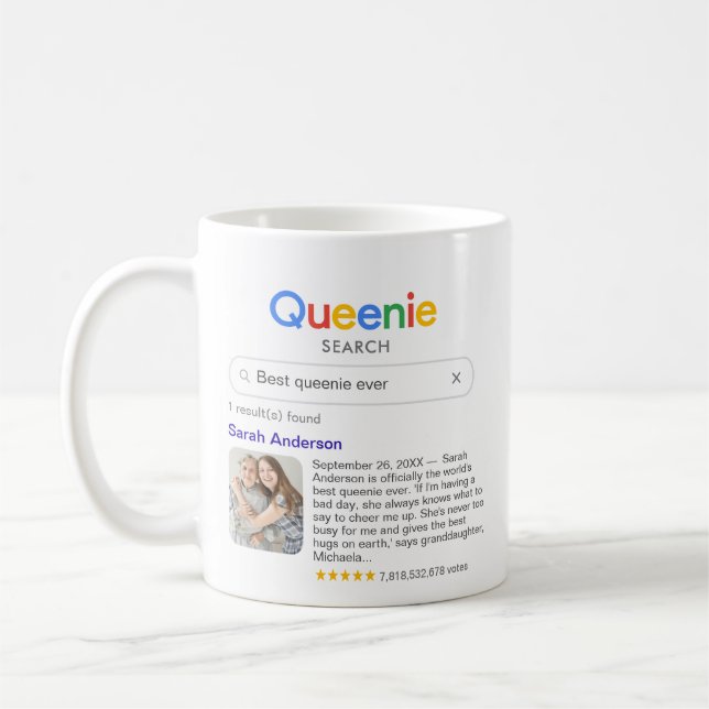Funny Best Queenie Ever Suchergebnis mit Foto Kaffeetasse (Links)