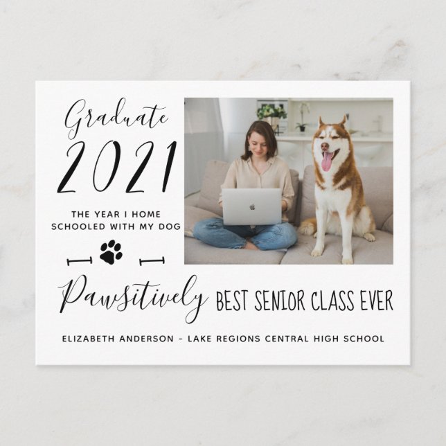 Funny Best Senior Class of 2021 Foto Abschluss Einladungspostkarte (Vorderseite)