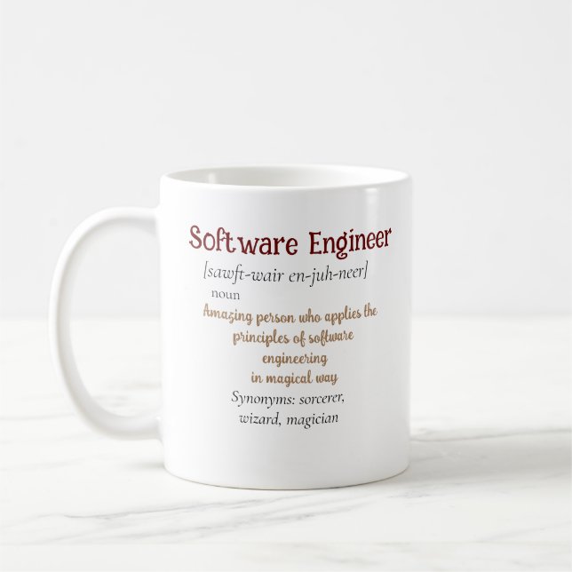 Funny Best Software Engineer Definition Geschenk C Kaffeetasse (Links)