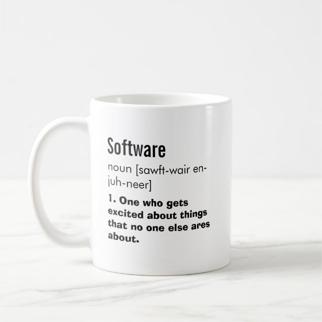 Funny Best Software Engineer - Design-Geschenk Kaffeetasse (Links)