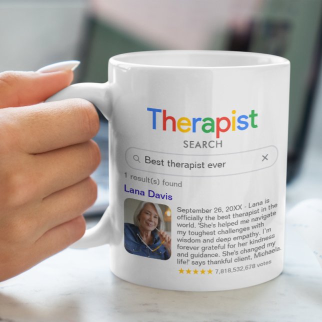 Funny Best Therapist Ever Search Ergebnis mit Foto Kaffeetasse (Von Creator hochgeladen)