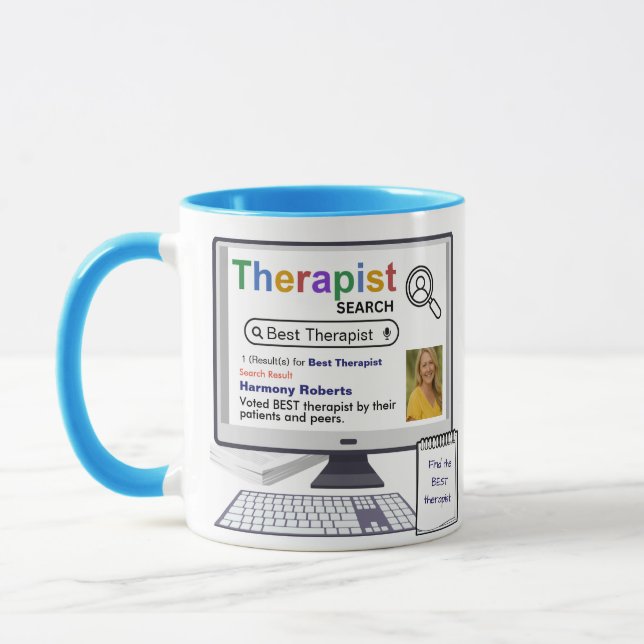 Funny Best Therapist Search Ergebnis mit Foto Tasse (Links)