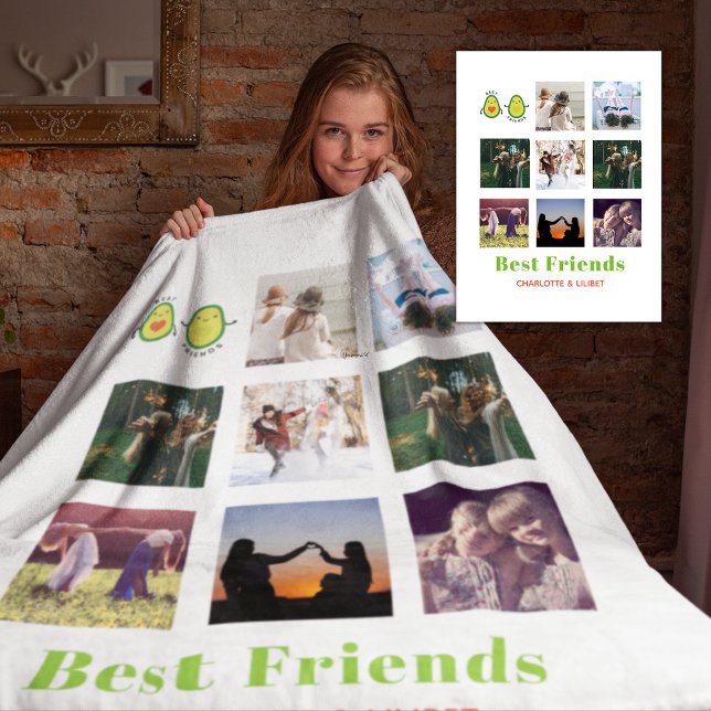 Funny BESTE FREUNDIN FOTO COLLAGE Geschenk Persona Fleecedecke (Von Creator hochgeladen)