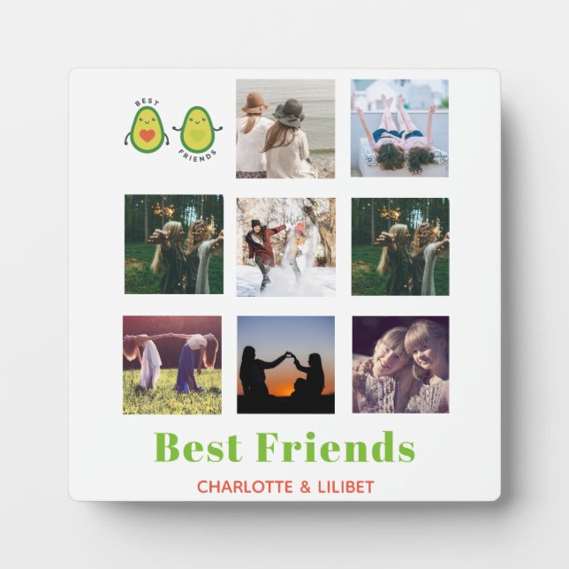 Funny BESTE FREUNDIN FOTO COLLAGE Geschenk Persona Fotoplatte (Vorderseite)