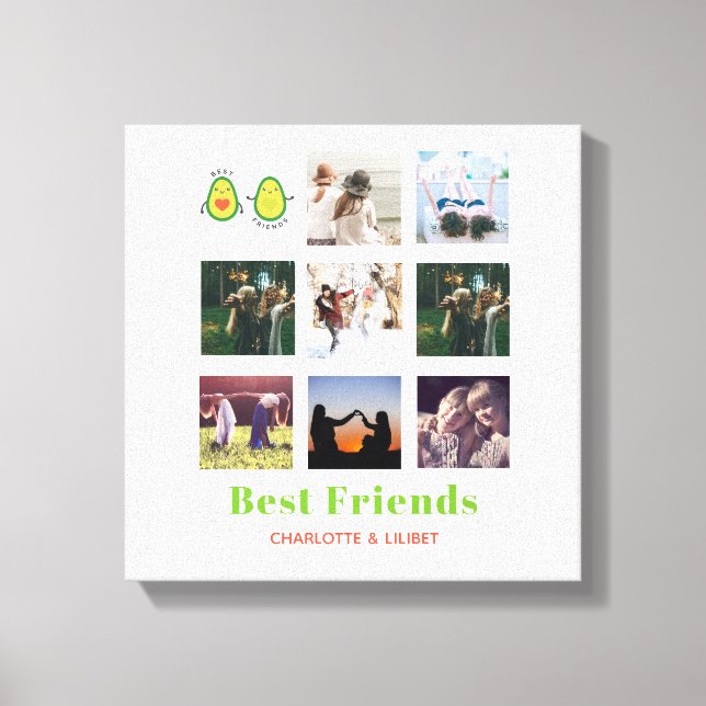 Funny BESTE FREUNDIN FOTO COLLAGE Geschenk Persona Leinwanddruck (Vorderseite)
