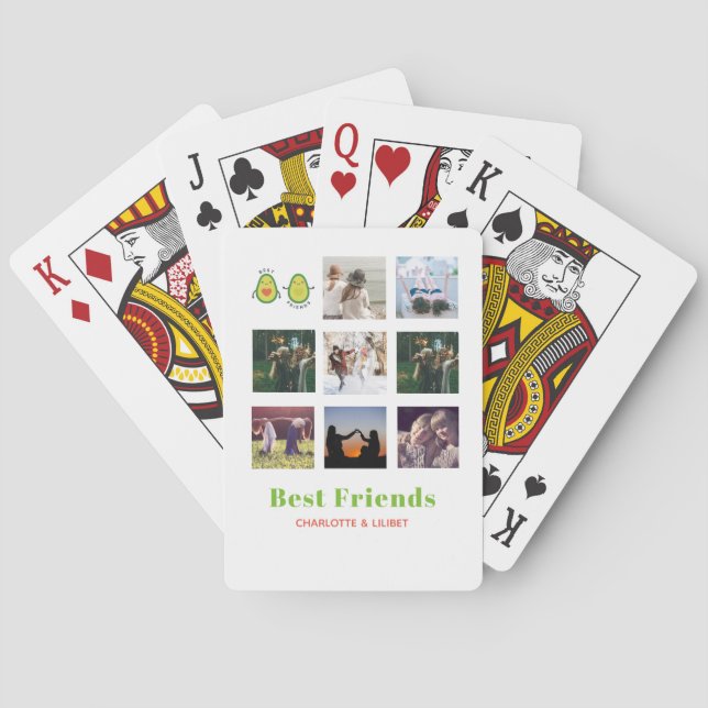 Funny BESTE FREUNDIN FOTO COLLAGE Geschenk Persona Spielkarten (Rückseite)