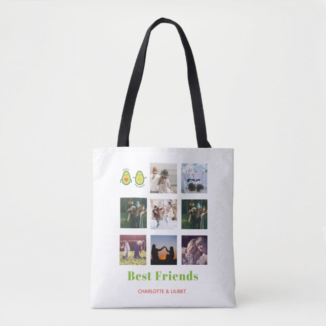 Funny BESTE FREUNDIN FOTO COLLAGE Geschenk Persona Tasche (Vorderseite)